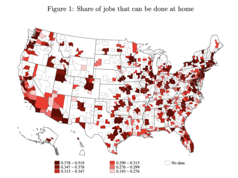 map of work-at-home jobs in USA